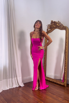 Vestido Etiopía fucsia con strass en internet