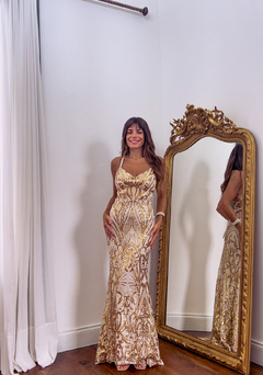 Vestido Menorca dorado - comprar online