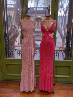 Vestido Galia nude tornasolado - Coronadas De Gloria