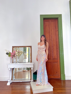 Vestido Menorca blanco tornasolado en internet