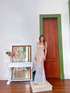 Vestido Menorca blanco tornasolado - Coronadas De Gloria