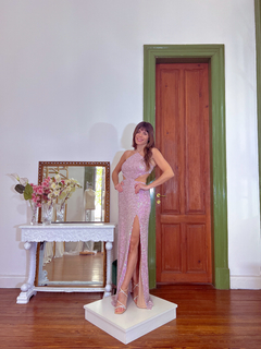 Vestido Galia nude tornasolado - comprar online