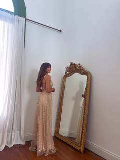 Vestido Amalfi dorado - Coronadas De Gloria
