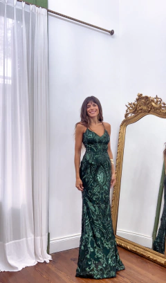 Vestido Menorca verde esmeralda