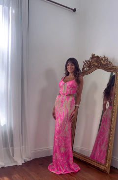 Vestido México fucsia+nude - comprar online