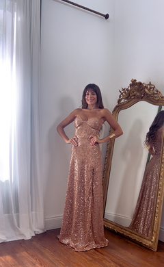 Vestido Atenas dorado - comprar online