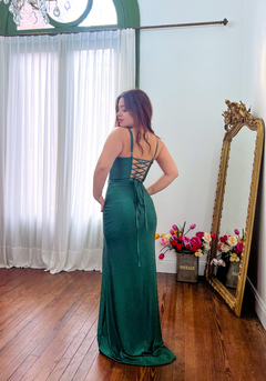 Vestido Mallorca verde con strass en internet