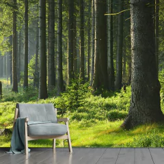 Papel de Parede Árvores Floresta Natureza Sala Painel Adesivo - 082pc