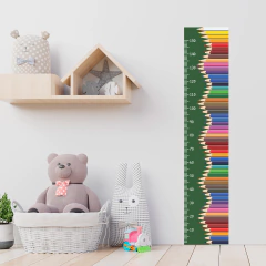 Régua de Crescimento Infantil Adesivo Lápis Colorido Escola Criança - 082reg