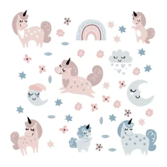 Adesivo de Parede Infantil Unicórnio Quarto Criança Bebe - 153ir - comprar online