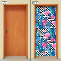 Adesivo Decorativo de Porta - Flamingos - 1699cnpt - comprar online