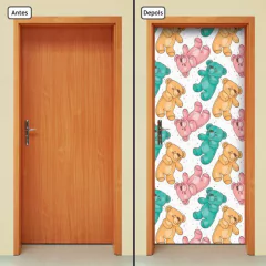 Adesivo Decorativo de Porta - Ursinhos - Infantil - 2000cnpt - comprar online