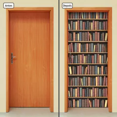 Adesivo Decorativo de Porta - Estante de Livros - 2517cnpt - comprar online