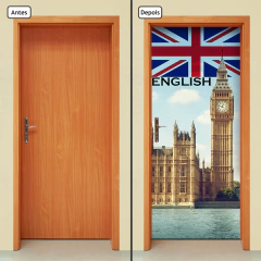Adesivo Decorativo de Porta Escola de Inglês Idiomas Línguas - 2829mlpt - comprar online