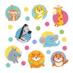 Adesivo de Parede Infantil Animais Bolinhas Colorido Quarto - 343ir - comprar online