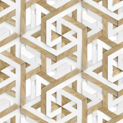 Papel de Parede Adesivo 3 Metros - Geométrico - Madeira - Revestimento - 409ppm