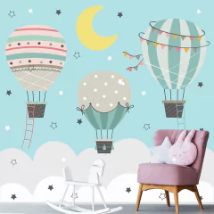 Papel de Parede Adesivo Infantil Balões Quarto Bebe - 723pc