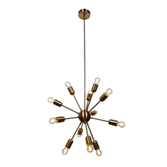 Araña explosion bronce mate x12 FIL led