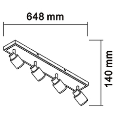 Aplique  cand cromo-blanco x4 GU10 LED - comprar online