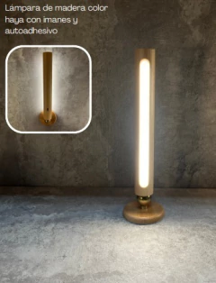 Aplique pared T-USB madera LED