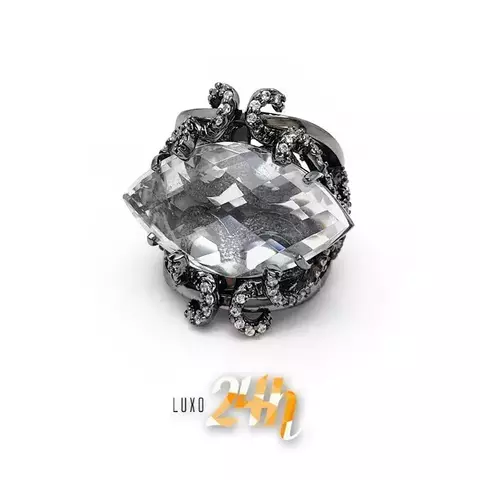 Anel Trinity Ródio Negro, Semi Jóias - comprar online