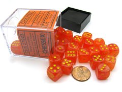 Bloque de 36 D6 Chessex Ghostly Glow Orange/yellow 12mm