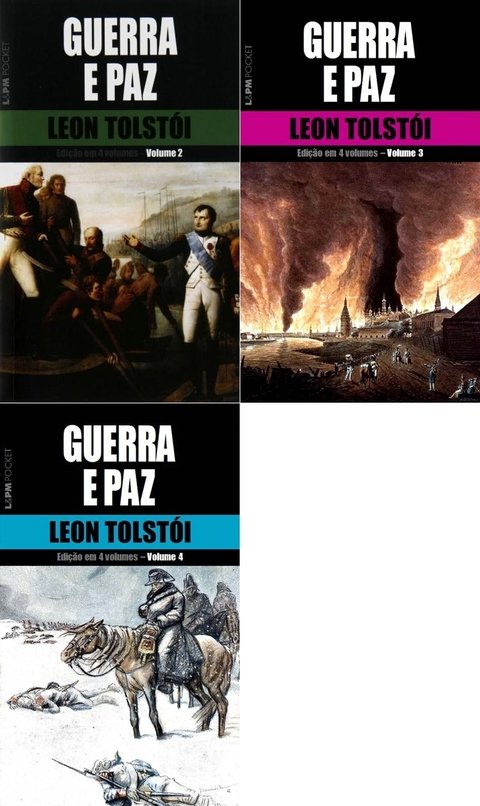 Pack Guerra e Paz vol 2, 3 e 4, de Leon Tolstói - Edição de Bolso