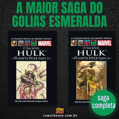 Coleção Oficial de Graphic Novels Marvel vol 46 e 47: Planeta Hulk vol 1 e 2 - Coleção Completa