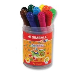Marcadores Súper Lavables Simball (tubo x 12)