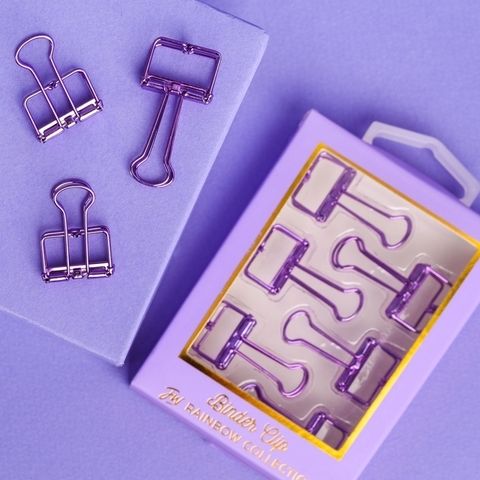 Set Binder Clips Rainbow x6 FW (11488)