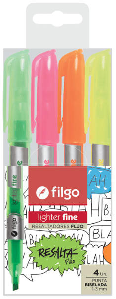 Resaltadores Filgo Fino Fluo x 4