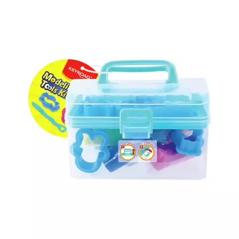 CAJITA DE MASA PARA MODELAR CON MOLDES, 8 COLORES + 8 MOLDES Caja x 12 - KR973325