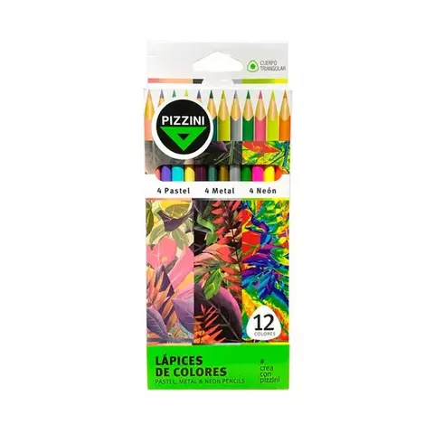 LAPICES PIZZINI 4 PASTELES 4 METAL 4 NEON