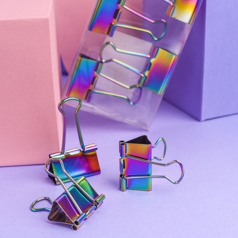 Set Binder Clips Rainbow x4 un FW