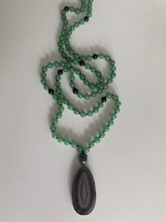 Japamala Quartzo verde | Ágata Negra