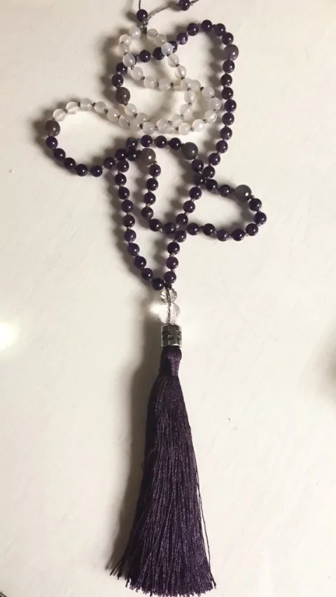 Japamala | Ametista + Quartzo Rosa