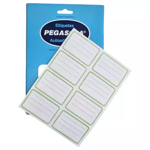 ETIQUETA PEGASOLA 3433 - VERDE - CAJA X 30