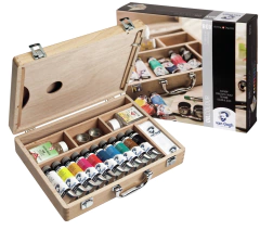 Estojo de tintas Van Gogh com 10 tintas + Acessórios.