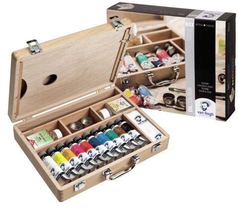 Estojo de tintas Van Gogh com 10 tintas + Acessórios.