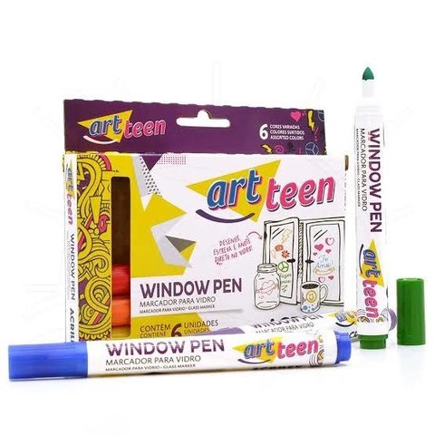 Caneta para vidro Acrilex - kit com 6 cores - comprar online