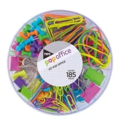 Kit escritório colorido pizza 185 peças.