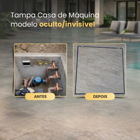 Tampa para Casa de Máquina Rebaixada Oculta para Piso com Pistão na internet