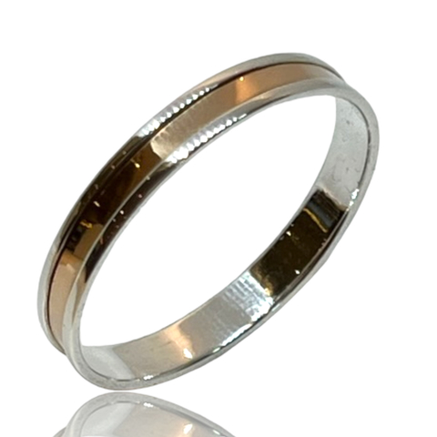 Alianzas de Oro 18klts y Plata 925. Modelo Cinta