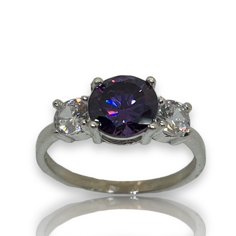 Anillo en Plata 925, Amatista y Circoñas-