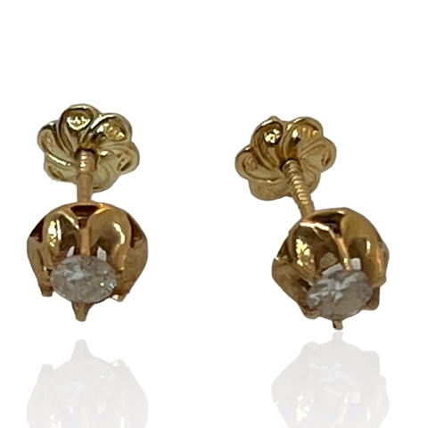 Aros de Oro 18k y Brillantes 0,25Cts. Con certificado Gemologico.