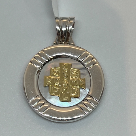 Medalla de Plata 925 y Oro 18k. San benito