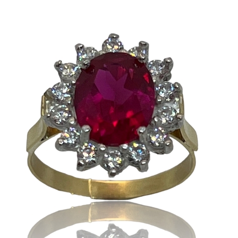 Anillo Le Dy Dy En Oro 18klts y Montura en Plata 925 Rodinada en Oro blanco.