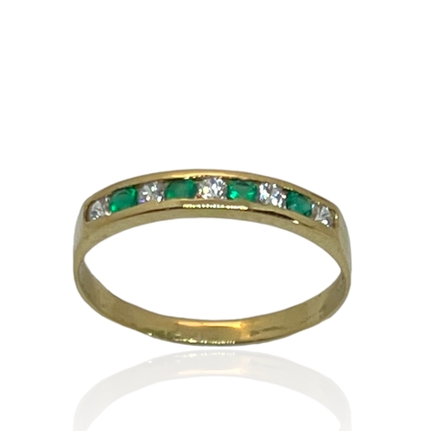 Anillo oro 18klts Medio sin Fin Swarovski Gems.