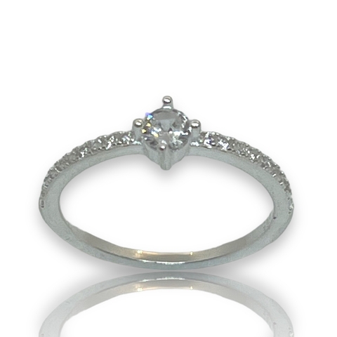 Anillo cintillo en Plata 925 y Circoñas cubicas.