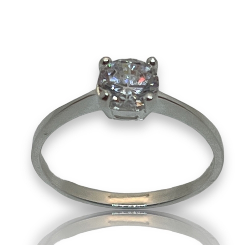 Anillo en Plata 925 Rodinado en Oro Blanco